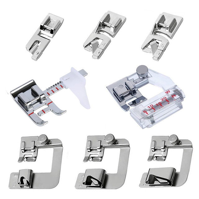 8 Pcs Sewing foot Set,Rolled Hem Pressure Foot,Adjustable Guide Presser  Foot For Brother Singer Sewing Accessories tools - AliExpress